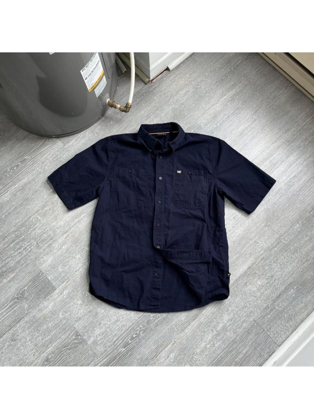 Navy Blue Caterpillar (CAT) Button-Up Workwear Shirt (Men’s L)